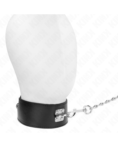 KINK - COLLIER AVEC CEINTURE 65 CM AVEC LARGE BRACELET NOIR AJUSTABLE 33,5-41 CM X 5 CM