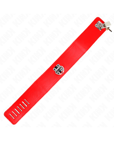 KINK - COLLIER AVEC CEINTURE 65 CM AVEC LARGE BRACELET ROUGE AJUSTABLE 33,5-41 CM X 5 CM