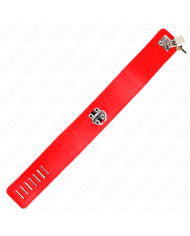 KINK - COLLIER AVEC CEINTURE 65 CM AVEC LARGE BRACELET ROUGE AJUSTABLE 33,5-41 CM X 5 CM