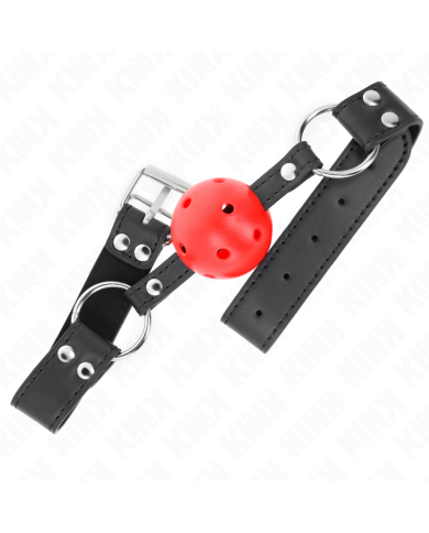 KINK - BÂTON RESPIRANT 4 CM AVEC DOUBLE RIVET CUIR 62,5 x 2,5 CM RÉGLABLE 42-58 CM