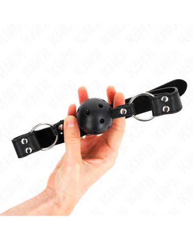 KINK - BÂTON RESPIRANT 4 CM AVEC DOUBLE RIVET MODÈLE 1 NOIR 62,5 x 2,5 CM RÉGLABLE 42-58 CM