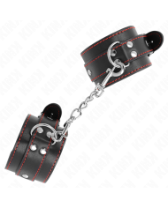 KINK - APPUI-POIGNETS NOIR AVEC DOUBLURE ROUGE RÉGLABLE 20-28 CM X 5,5 CM