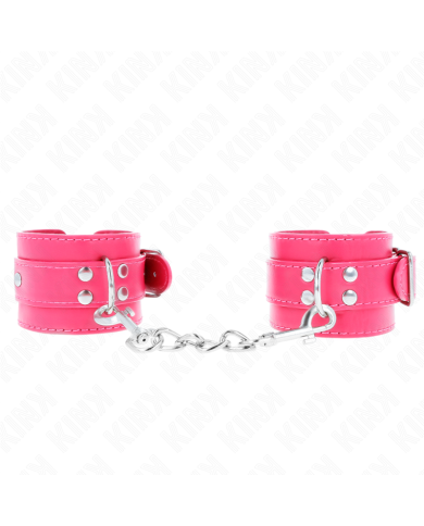 KINK - APPUI-POIGNETS ROSE FRAMBOISE AVEC DOUBLURE ROSE FRAMBOISE RÉGLABLE 20-28 CM X 5,5 CM