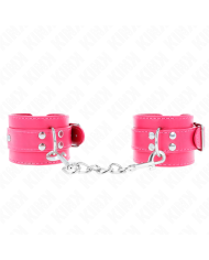 KINK - APPUI-POIGNETS ROSE FRAMBOISE AVEC DOUBLURE ROSE FRAMBOISE RÉGLABLE 20-28 CM X 5,5 CM