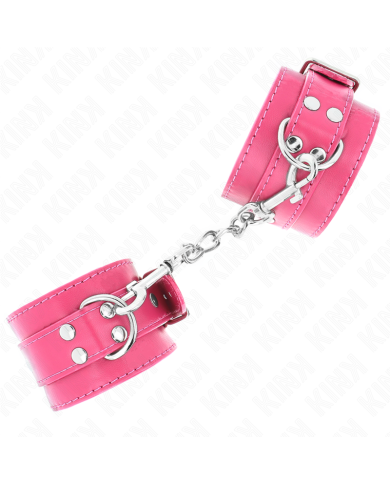 KINK - APPUI-POIGNETS ROSE FRAMBOISE AVEC DOUBLURE ROSE FRAMBOISE RÉGLABLE 20-28 CM X 5,5 CM