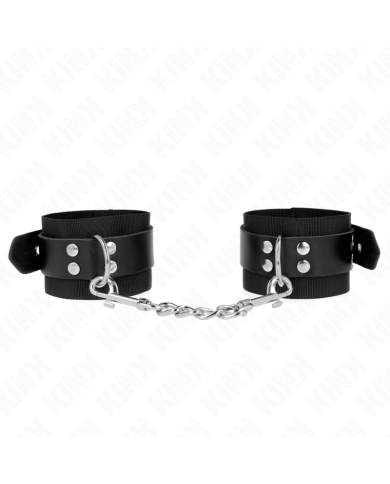 KINK - APPUI-POIGNETS EN NYLON NOIR AVEC CEINTURE EN CUIR NOIR AJUSTABLE 19-29 CM X 5,1 CM