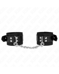 KINK - APPUI-POIGNETS EN NYLON NOIR AVEC CEINTURE EN CUIR NOIR AJUSTABLE 19-29 CM X 5,1 CM