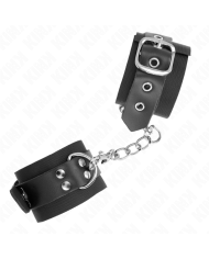 KINK - APPUI-POIGNETS EN NYLON NOIR AVEC CEINTURE EN CUIR NOIR AJUSTABLE 19-29 CM X 5,1 CM