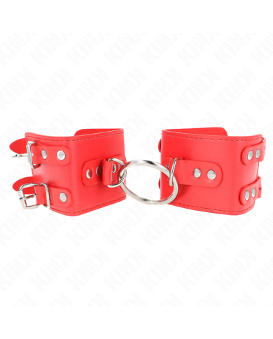 KINK - APPUI-POIGNETS FIXES AVEC ANNEAU ET CLOUS RÉGLABLES ROUGE 17-22 CM X 6,5 CM
