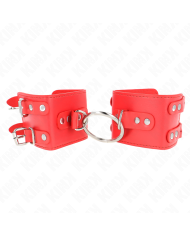 KINK - APPUI-POIGNETS FIXES AVEC ANNEAU ET CLOUS RÉGLABLES ROUGE 17-22 CM X 6,5 CM