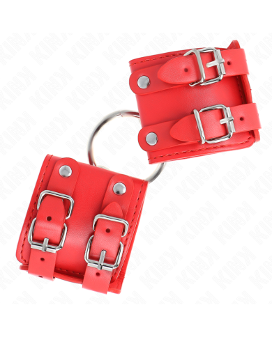 KINK - APPUI-POIGNETS FIXES AVEC ANNEAU ET CLOUS RÉGLABLES ROUGE 17-22 CM X 6,5 CM