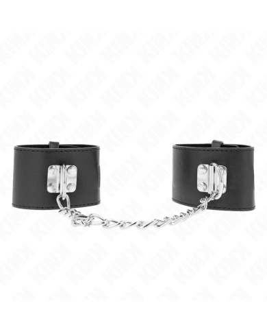 KINK - APPUI-POIGNETS FIXES AVEC CHAÎNE 30 CM ET FERMETURE PAR CADENAS NOIR RÉGLABLE 16-23 CM X 5,5 CM