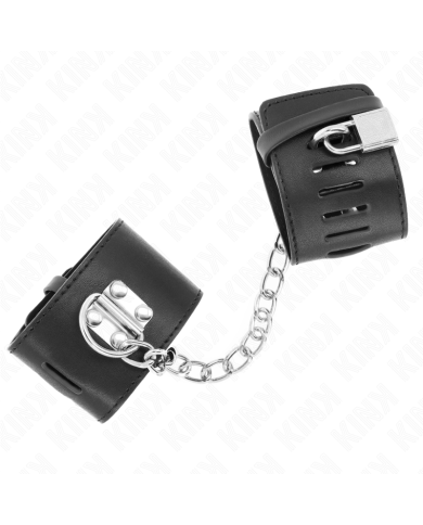 KINK - APPUI-POIGNETS FIXES AVEC CHAÎNE 30 CM ET FERMETURE PAR CADENAS NOIR RÉGLABLE 16-23 CM X 5,5 CM