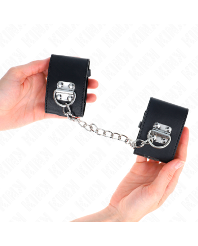 KINK - APPUI-POIGNETS FIXES AVEC CHAÎNE 30 CM ET FERMETURE PAR CADENAS NOIR RÉGLABLE 16-23 CM X 5,5 CM