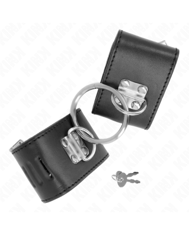 KINK - APPUI-POIGNETS FIXES AVEC ANNEAU ET FERMETURE PAR CADENAS NOIR AJUSTABLE 16-23 CM X 5,5 CM