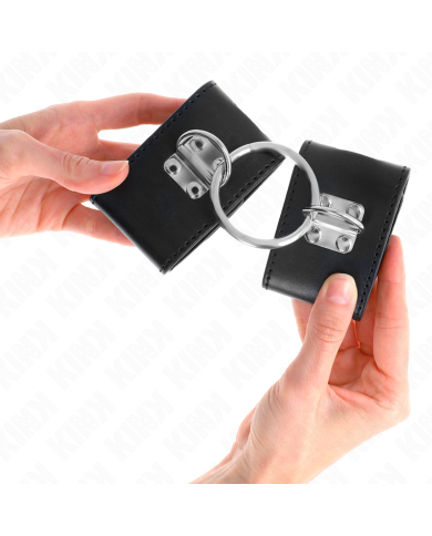 KINK - APPUI-POIGNETS FIXES AVEC ANNEAU ET FERMETURE PAR CADENAS NOIR AJUSTABLE 16-23 CM X 5,5 CM