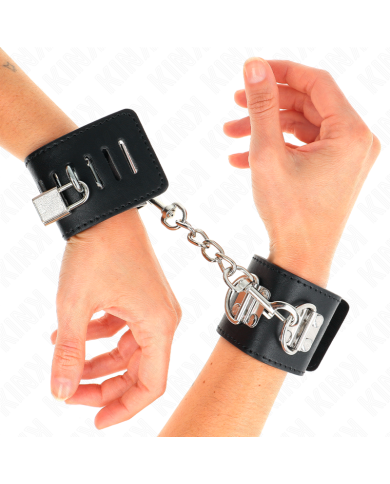 KINK - APPUI-POIGNETS MULTIPOSITIONS AVEC FERMETURE PAR CADENAS NOIR AJUSTABLE 16-23 CM X 5,5 CM