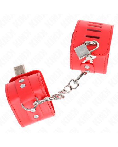 KINK - APPUI-POIGNETS AVEC FERMETURE PAR CADENAS ROUGE AJUSTABLE 16-23 CM X 5,5 CM