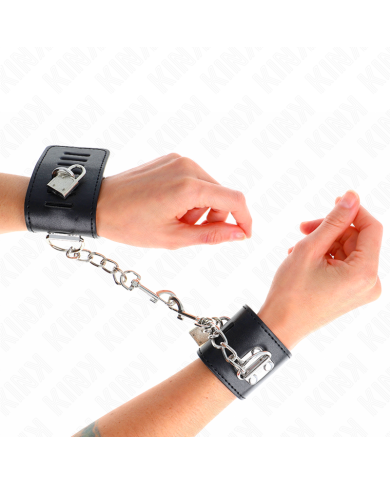 KINK - APPUI-POIGNETS AVEC FERMETURE PAR CADENAS NOIR AJUSTABLE 16-23 CM X 5,5 CM