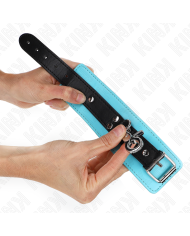 KINK - APPUI-POIGNETS VERROUILLABLES PREMIUM NOIR / BLEU RÉGLABLE 21-28 CM X 5,5 CM