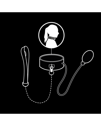 FETISH SUBMISSIVE BONDAGE - COLLIER D'ÉTRANGLEMENT GONFLABLE AVEC CHAÎNE