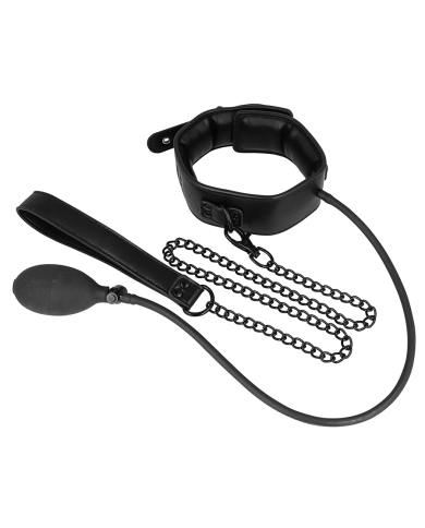FETISH SUBMISSIVE BONDAGE - COLLIER D'ÉTRANGLEMENT GONFLABLE AVEC CHAÎNE