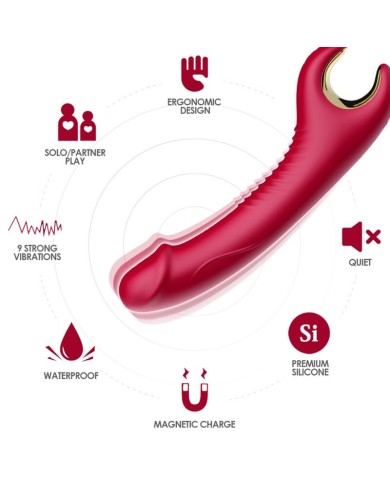ARMONY - VIBRATEUR & ROTATEUR PRINCE DILDO ROUGE