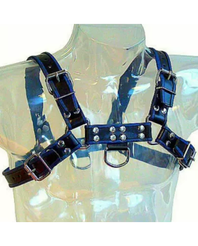LEATHER BODY - HARNAIS EN CUIR BLEU ET NOIR POITRINE BULLDOG LEATHER BODY - HARNAIS EN CUIR BLEU ET NOIR POITRINE BULLDOG