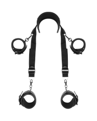 FETISH SUBMISSIVE - POSITION MAÎTRE AVEC 4 MENOTTES DOUBLÉES DE NOPRÈNE