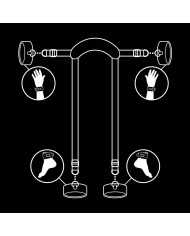FETISH SUBMISSIVE - POSITION MAÎTRE AVEC 4 MENOTTES DOUBLÉES DE NOPRÈNE