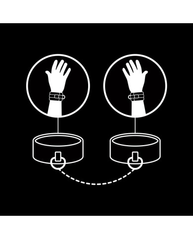 FETISH SUBMISSIVE - MENOTTES EN CUIR VÉGÉTALIEN AVEC DOUBLURE EN NOPRÈNE