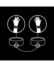 FETISH SUBMISSIVE - MENOTTES EN CUIR VÉGÉTALIEN AVEC DOUBLURE EN NOPRÈNE