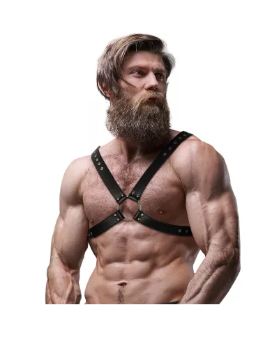 FETISH SUBMISSIVE ATTITUDE - HARNAIS EN CUIR ÉCOLOGIQUE POUR HOMMES AVEC POITRINE CROISÉE FETISH SUBMISSIVE ATTITUDE - HARNAIS EN CUIR ÉCOLOGIQUE POUR HOMMES AVEC POITRINE CROISÉE