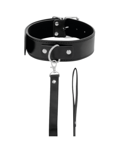 DARKNESS - COLLIER DE POSTURE AVEC CHAÎNE EN CUIR