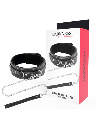 DARKNESS - COLLIER EN CUIR DE HAUTE QUALITÉ AVEC LAISSE