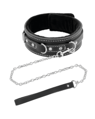 DARKNESS - COLLIER EN CUIR DE HAUTE QUALITÉ AVEC LAISSE