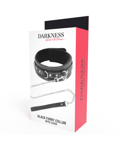 DARKNESS - COLLIER EN CUIR DE HAUTE QUALITÉ AVEC LAISSE