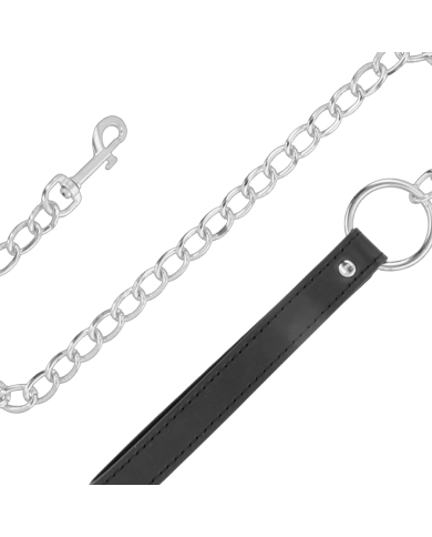 DARKNESS - COLLIER EN CUIR SOUPLE AVEC CHAÎNE