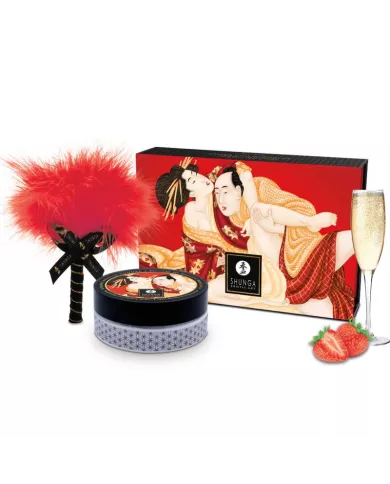 SHUNGA - KIT DE POUDRE DE MASSAGE COMESTIBLE À LA FRAISE SHUNGA - KIT DE POUDRE DE MASSAGE COMESTIBLE À LA FRAISE