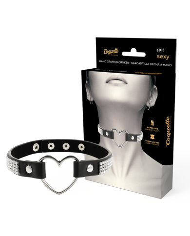 COQUETTE CHIC DESIRE - RAS DE COU EN CUIR VEGAN AVEC COEUR