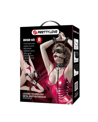 PRETTY LOVE - KIT BDSM 8 PIÈCES NOIR