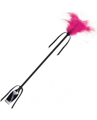 SECRETPLAY - FOUET & FEATHER NOIR ET FUCHSIA