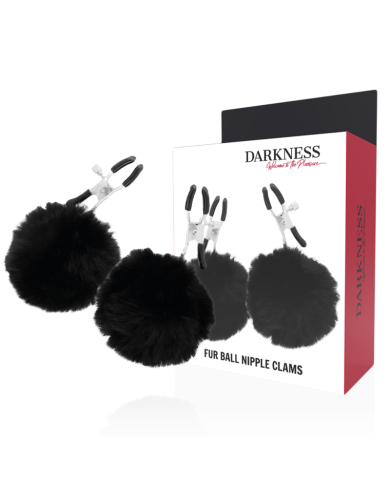 DARKNESS - PINCES À TÉTONS AVEC POM POMS 1