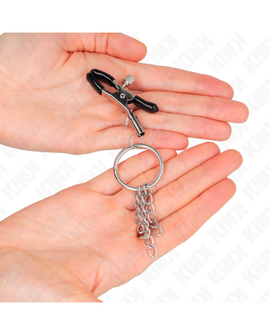 KINK - PINCE A METON O RING ET PETITE CHAINE ARGENT 6 CM