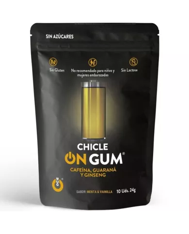 WUG GUM - ON CAFFEINE, GINSENG AND GUARANA GUM 10 UNITS WUG GUM - ON CAFFEINE, GINSENG AND GUARANA GUM 10 UNITS