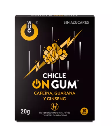 WUG GUM - ON CAFFEINE, GINSENG AND GUARANA GUM 10 UNITS WUG GUM - ON CAFFEINE, GINSENG AND GUARANA GUM 10 UNITS
