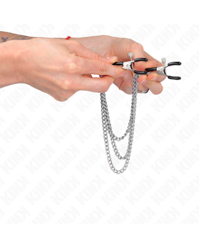 KINK - PINCES À METELIER AVEC 3 CHAÎNES ARGENT 20/23/28 CM