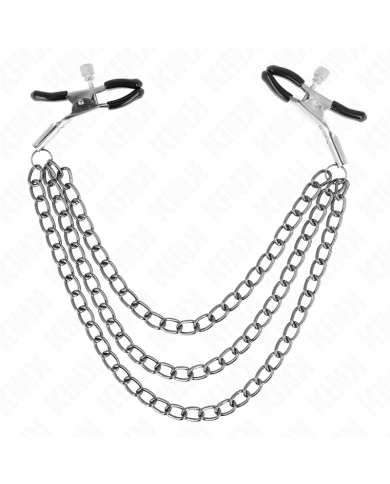KINK - PINCES À METELIER AVEC 3 CHAÎNES NOIRES 20/23/28 CM