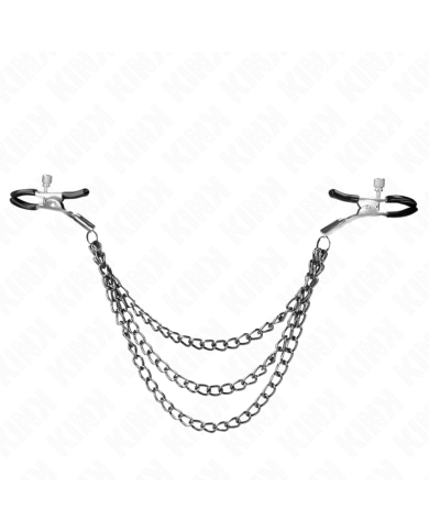 KINK - PINCES À METELIER AVEC 3 CHAÎNES NOIRES 20/23/28 CM