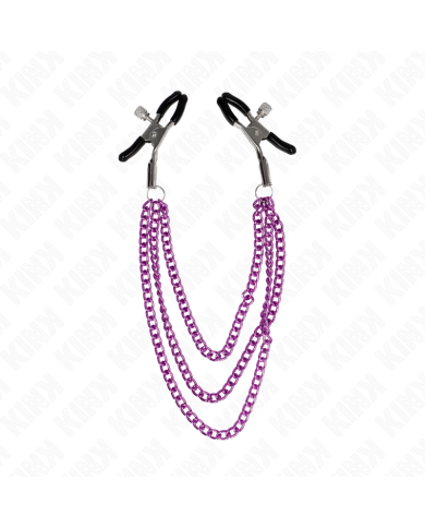 KINK - PINCES À METELIER AVEC 3 CHAÎNES VIOLET 20/23/28 CM